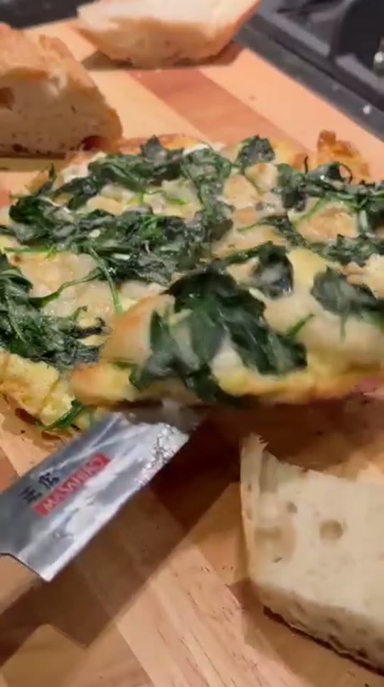 Open Omelet with Organic Goat Cheese, Spinach & Parmesan