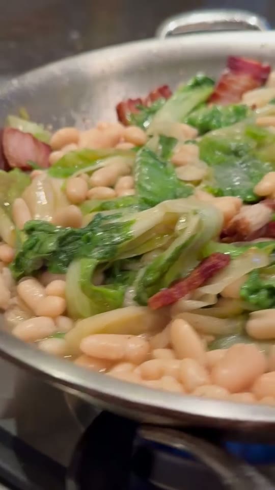 Organic Endive with White Beans, Pancetta & Anchovies