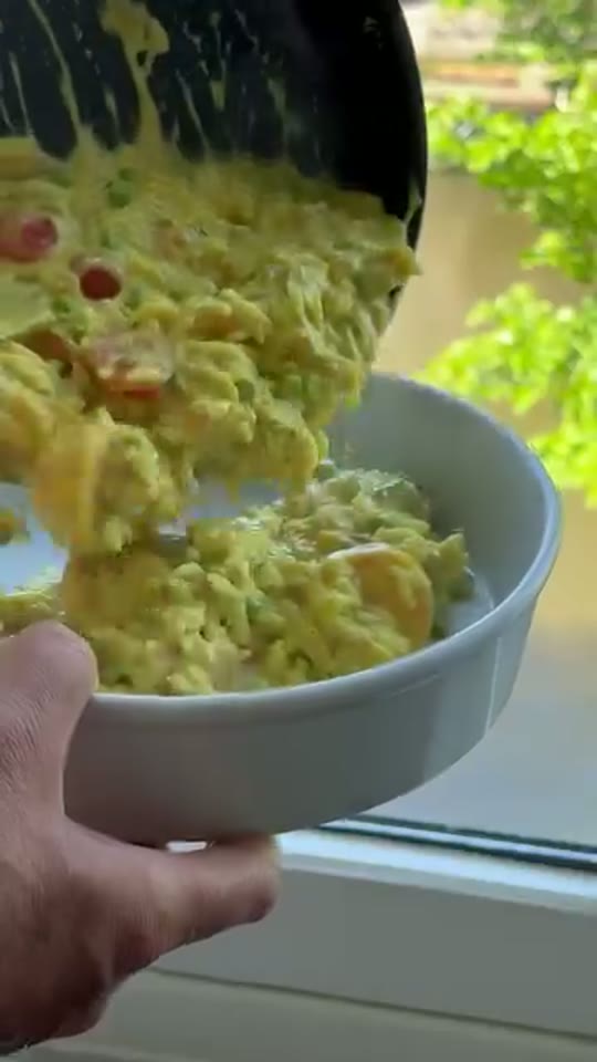 Organic Shrimp with Rice and Creamy Coconut Curry Sauce