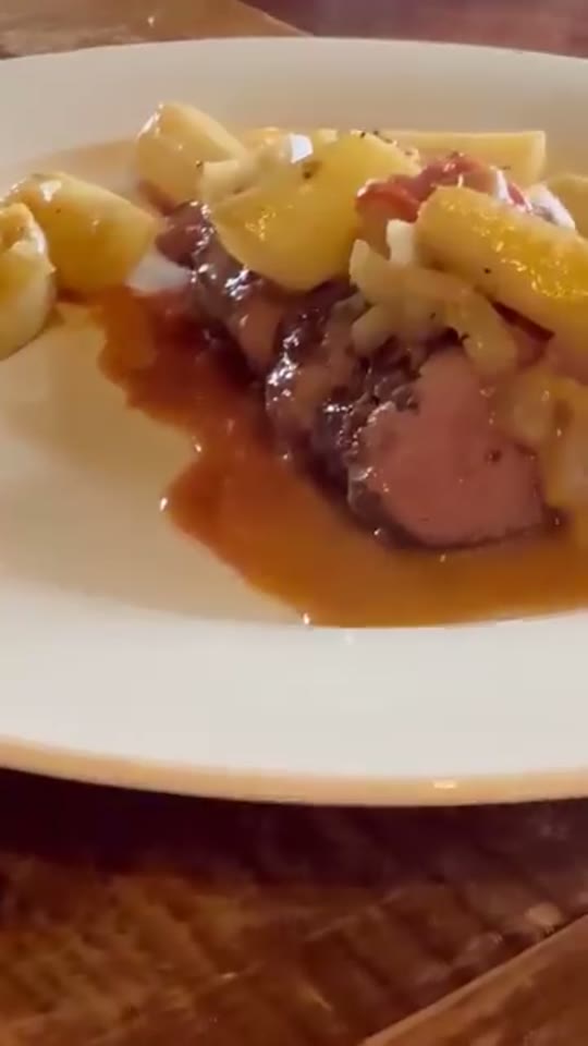 Duck Breast with White Asparagus Rosé Gorgonzola Sauce
