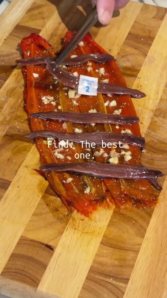 Roasted Pepper with Golden Anchovies on Toast