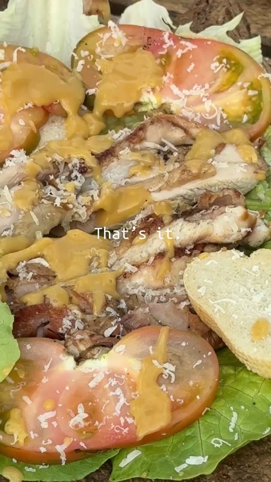 BBQ Deboned Chicken Thigh with Romaine and Vinaigrette