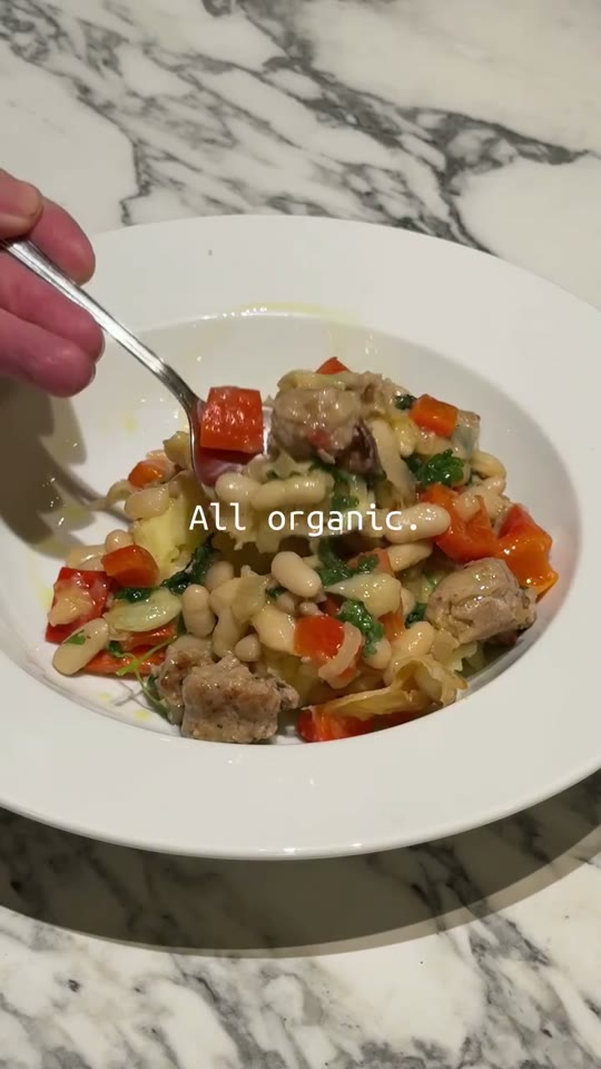 Pork Sausage with White Beans and Mashed Potatoes