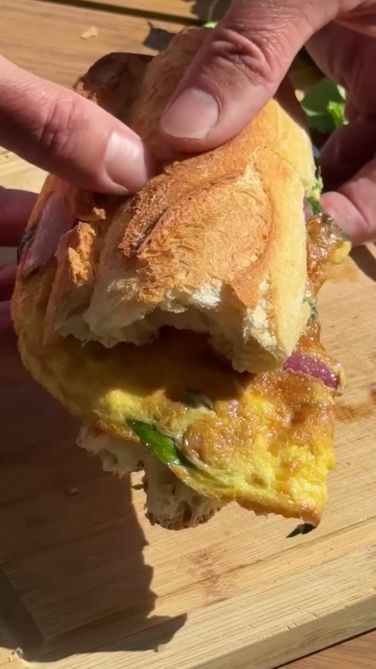 Radish & Comte Omelette Sandwich
