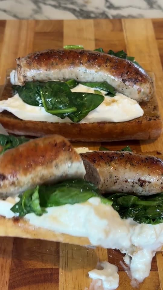 Amsterdam-Style Sausage Roll with Burrata and Spinach