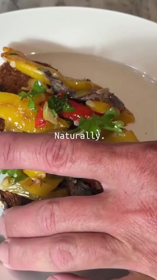 Mediterranean Toast with Peppers, Olives, and Anchovies