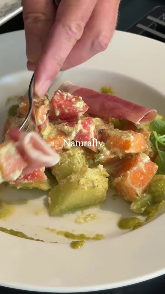 Melon Burrata Salad with Basil Sauce