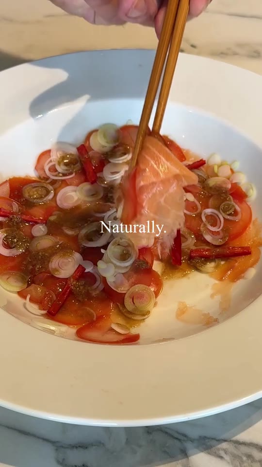 Salmon Carpaccio with Horseradish Soy Sauce