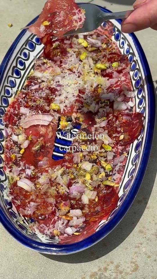 Watermelon Carpaccio with Iberico Chorizo