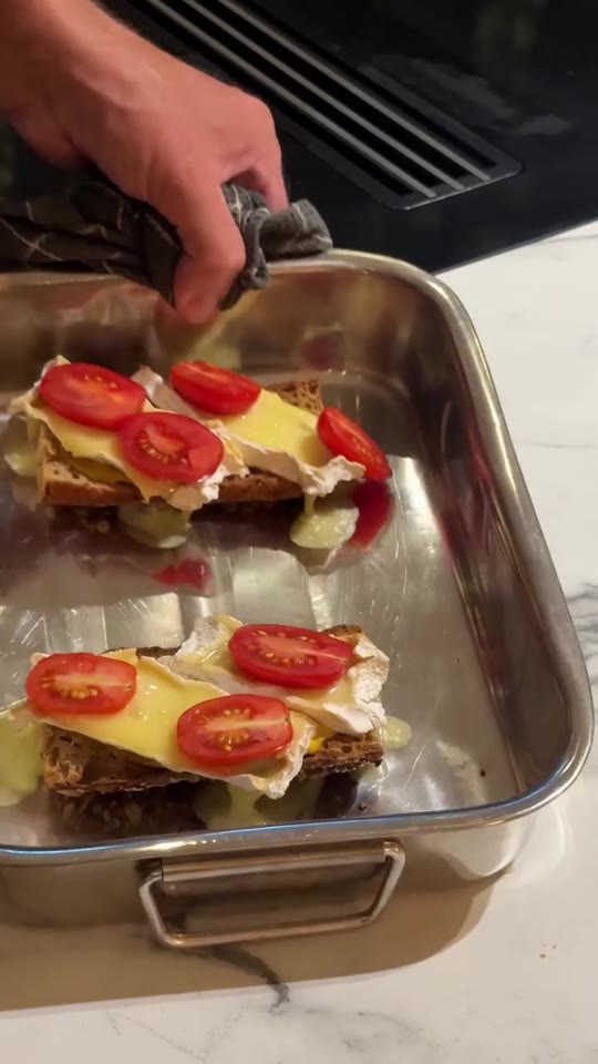 Melted Camembert, Tomato & Smoked Salmon Sandwich