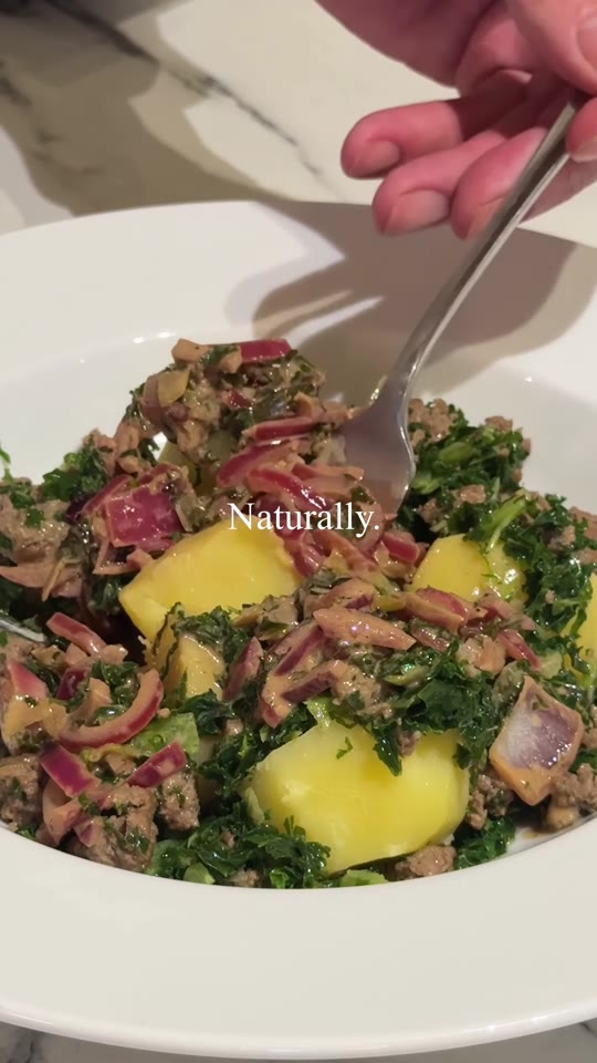 Dutch Kale Stew with Sausage and Red Wine Cream Sauce