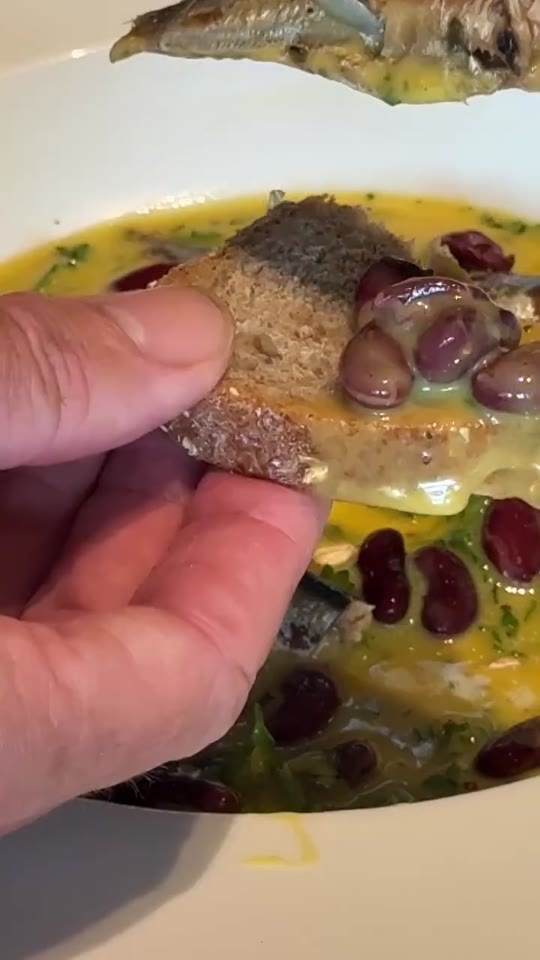 Sardines with Red Kidney Beans in Mustard-Lemon Sauce