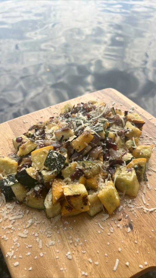 Fire-Grilled Zucchini and Squash with Parmesan