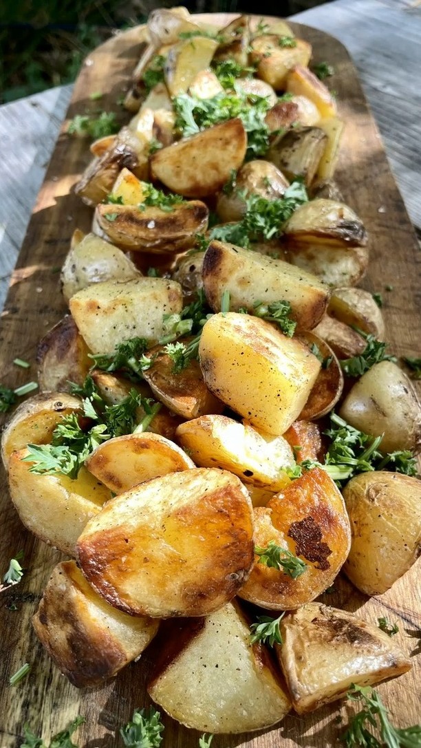 Slow-Fried Organic Potatoes with Parsley