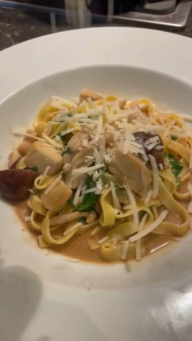 Tagliatelle with Wild Mushrooms and Velouté of Dried Mushrooms